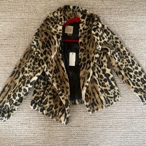 Chaser leopard fur jacket